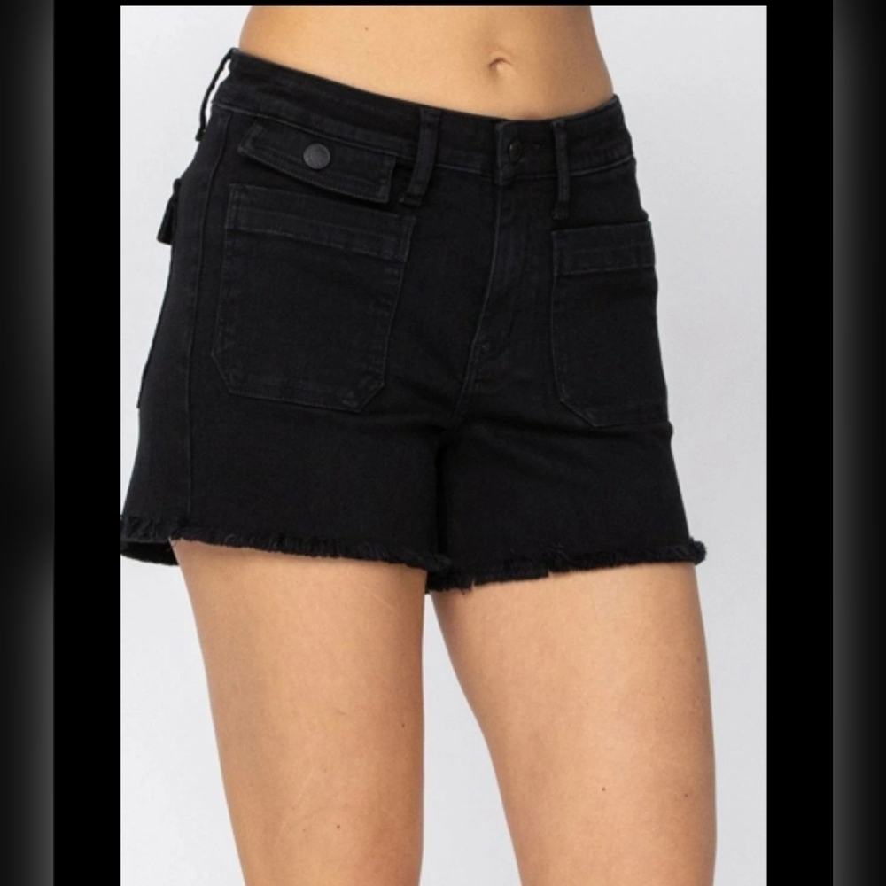 Judy Blue Womens Denim Stretch Black Shorts Size Medium